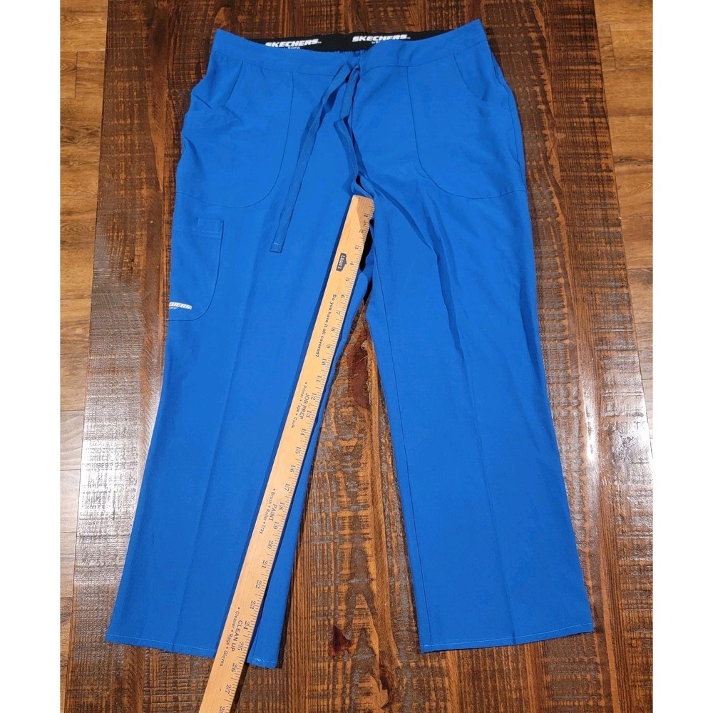Skechers by Barco Vitality Scrub Pant Women's L Short Blue Hemmed To 26in Length